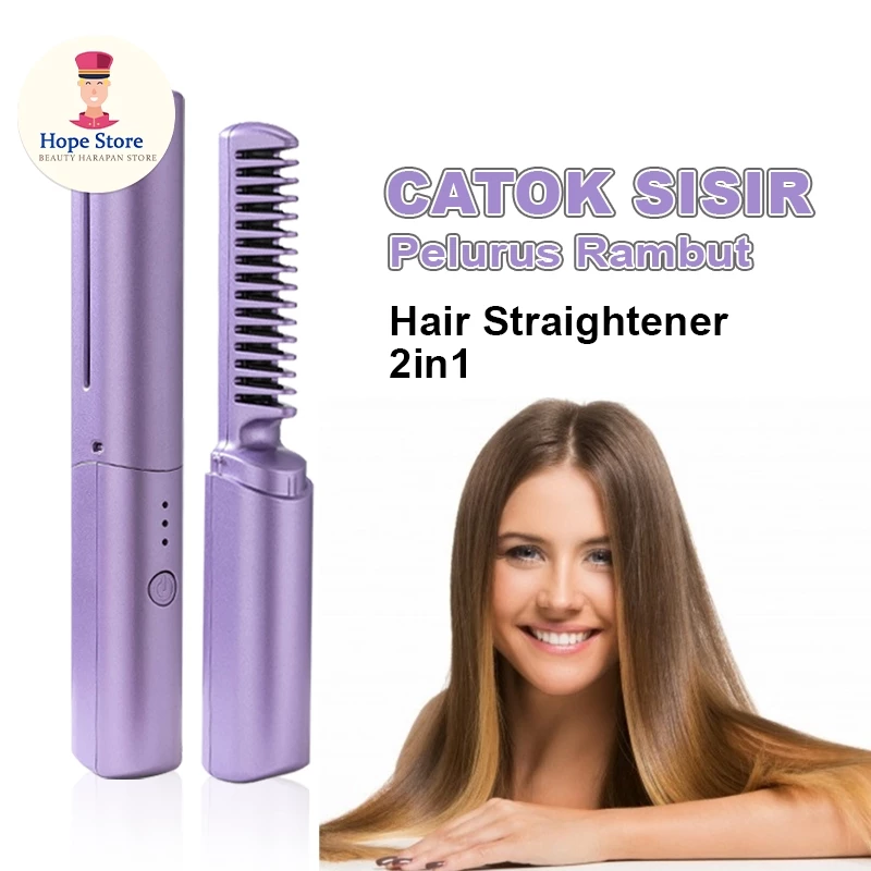 Sisir Rambut Elektrik Pelurus Rambut Keriting Anti Ribet Portable | AutoStock