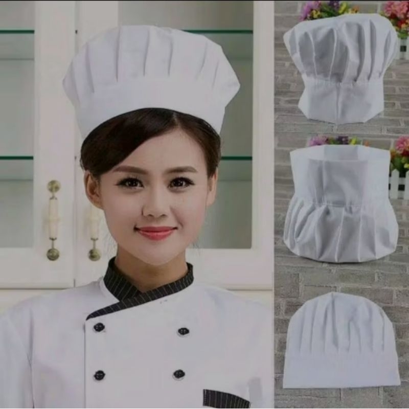 Jual BEST SELLER TOPI KOKI CHEF DEWASA PUTIH | Shopee Indonesia