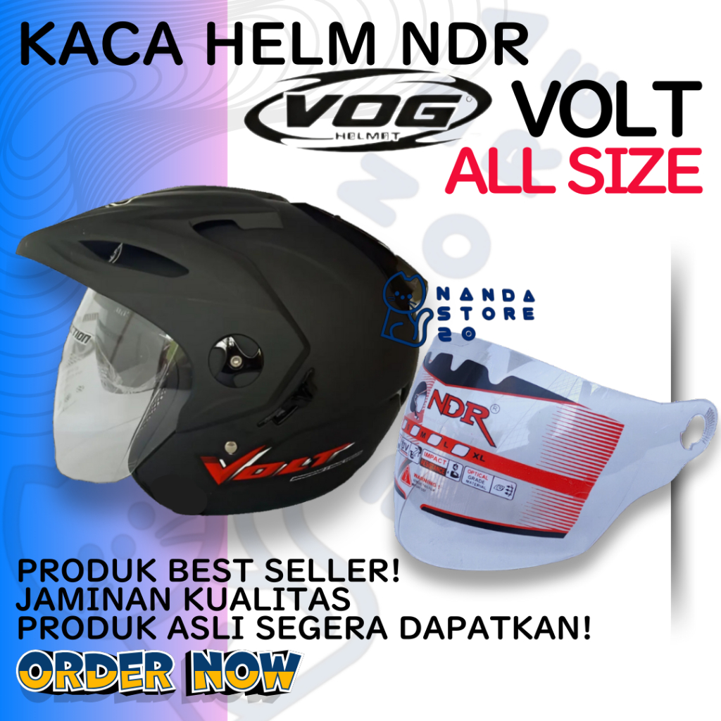 Jual kaca Visor helm VOG VOLT NDR ClearView – Kaca Helm NDR Anti-Silau ...