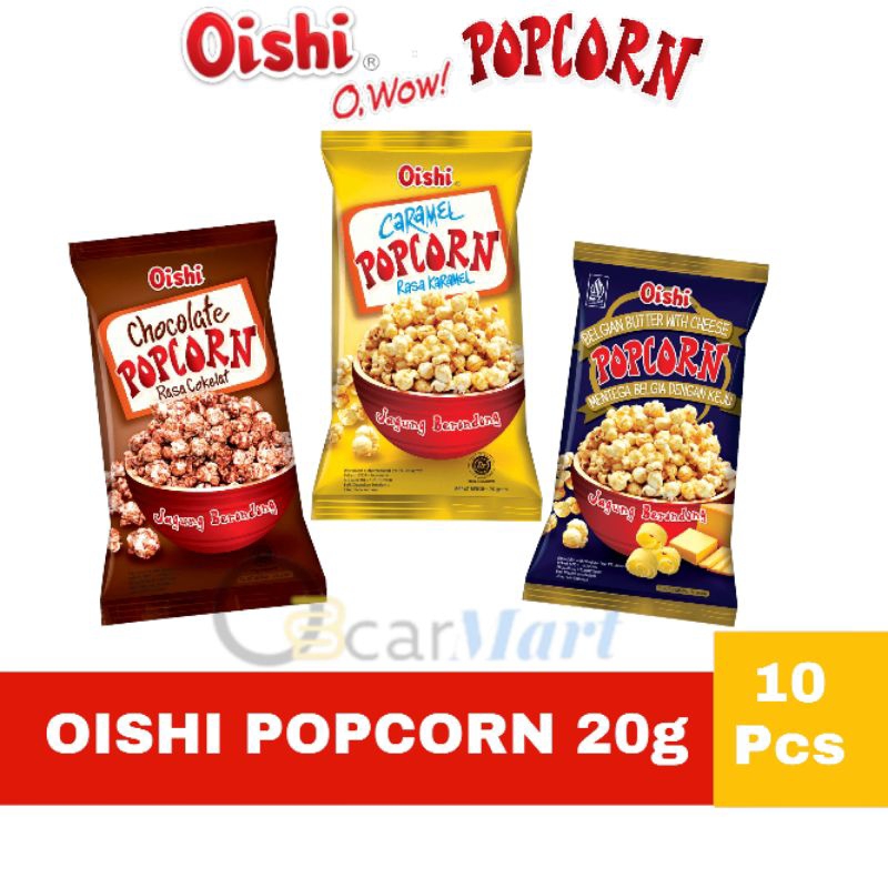 Jual OISHI POPCORN Renceng isi 10 Jagung Berondong Rasa Cokelat Caramel ...