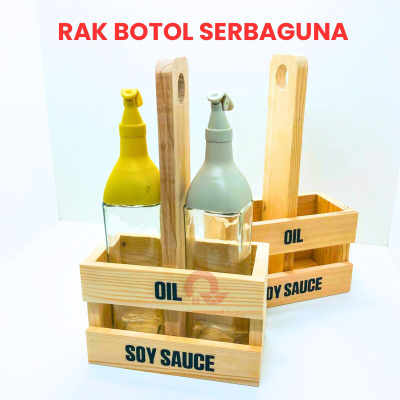 Jual Rak tempat minyak/ wooden rack oil sauceTempat penyimpanan minyak ...