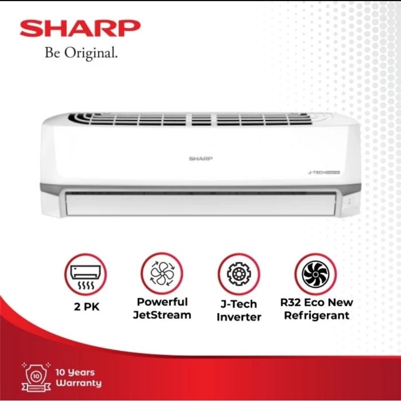 Jual AC SPLIT SHARP 2PK J-TECH INVERTER R32 1640W AH-X18ZY | Shopee ...