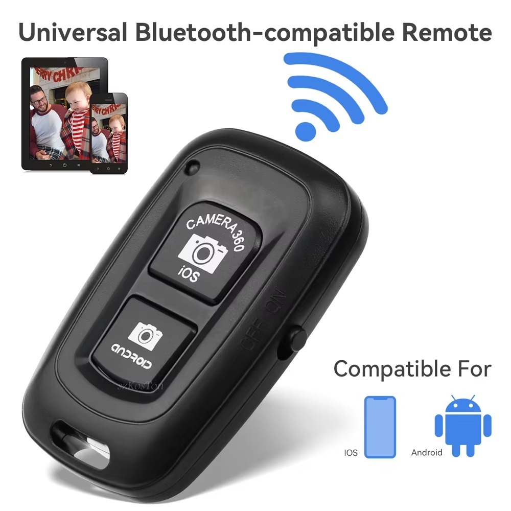 Jual Remote Selfie Bluetooth Remot Shutter Kamera HP Android ios Tomsis ...