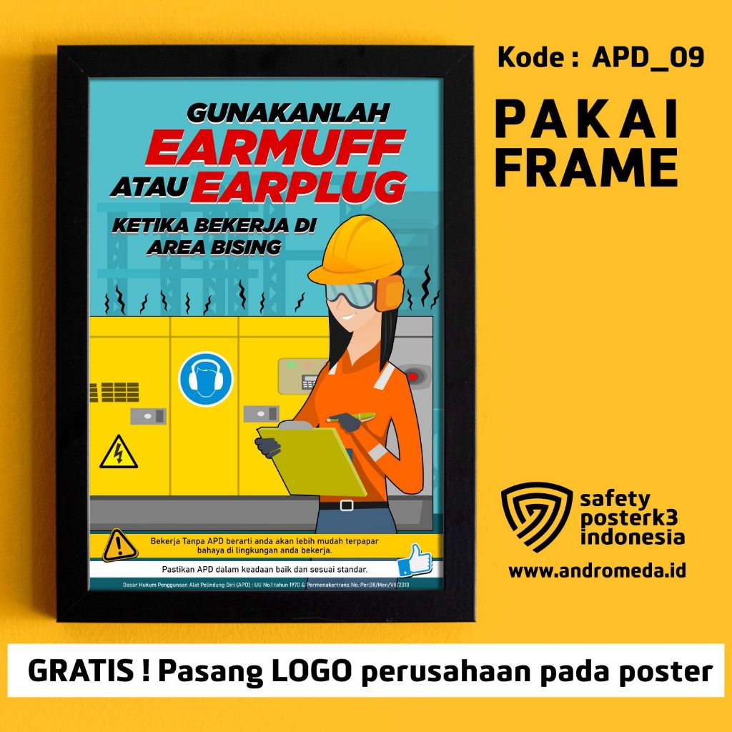 Jual Safety Poster : Earplug Bising Pendengaran APD + Frame | Shopee ...