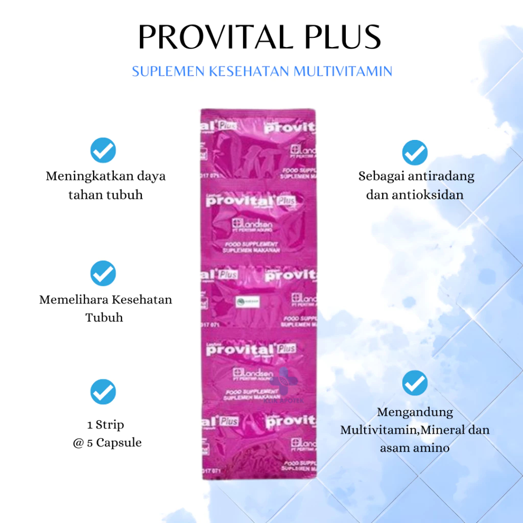 Jual Provital Plus Strip 5 Kapsul - Multivitamin Antioksidan Dengan ...