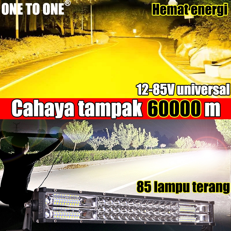 Lampu Tembak Sorot LED 540W 60V 30CM 2 Warna Putih Kuning Strobo Super Terang Lampu Kabut Mobil SUV Offroad