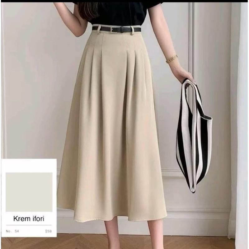Jual Rok Wanita Skirt Korean Style Pinggang Karet // Rok Skirt Korean ...