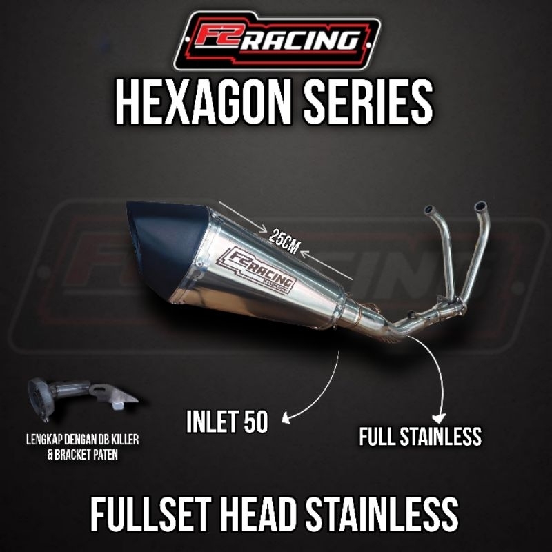 Jual Knalpot Racing F2RACING HEXAGON SERIES untuk Yamaha R25 & MT25 ...