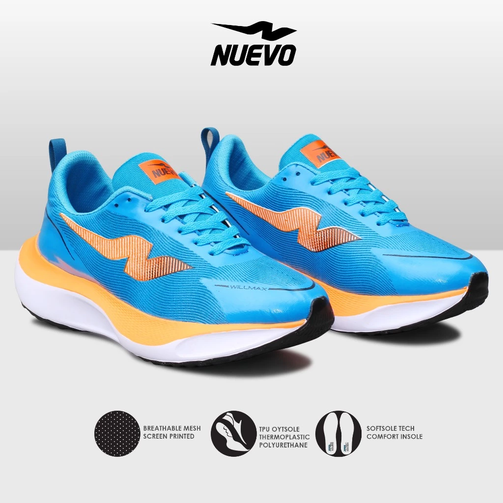 Sepatu Lari Pria NUEVO - Wilmax | Running Shoes Jogging Olahraga Ringan Murah