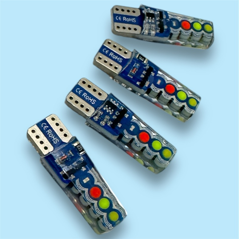 (4pcs)lampu sen T10 sen jelly kedip RGB super terang segala jenis motor