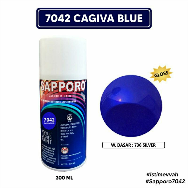 Jual #MAU# Cat Semprot Sapporo 7042 Cagiva Blue 300ml Biru Metallic ...