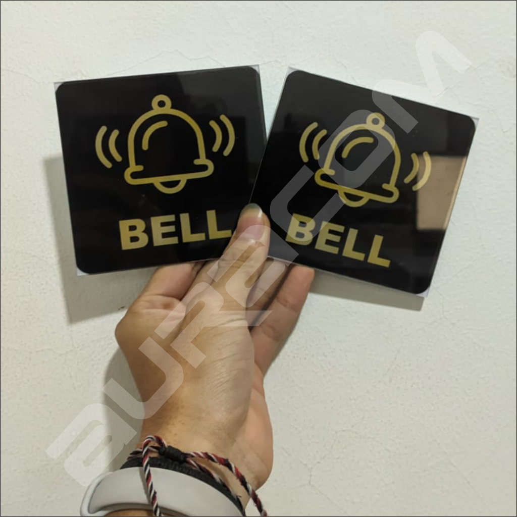 Jual Sign Akrilik Pintu Tempel - BELL EMAS - Signage Cafe / Rumah ...
