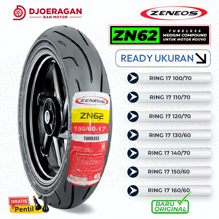 Jual BAN MOTOR MOGE ZENEOS ZN62 Ring 17 TUBELES DEPAN BELAKANG R15 R25 ...