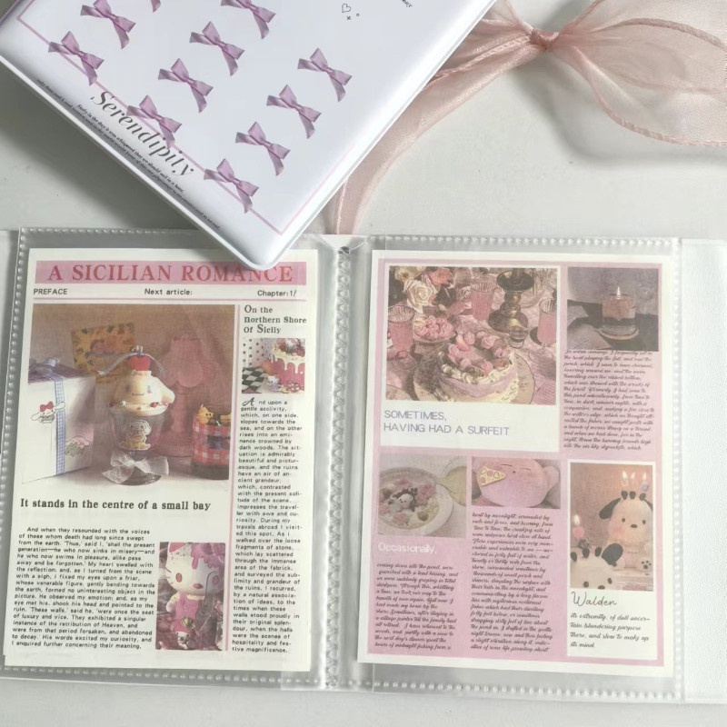 Jual 6inch Photo Album Shell Bow Postcard Storage Book 36 Slots Cards ...