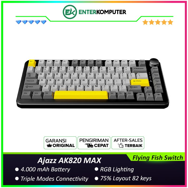 Jual Ajazz AK820 MAX Starry Night 75% Three-mode Mechanical Keyboard ...