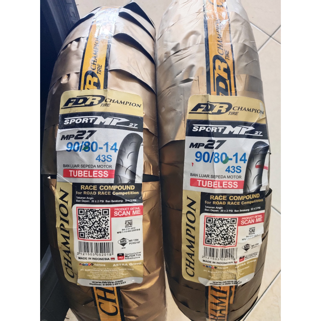 Jual PAKET BAN FDR MP27 UKURAN RATA 90/80-14 | Shopee Indonesia