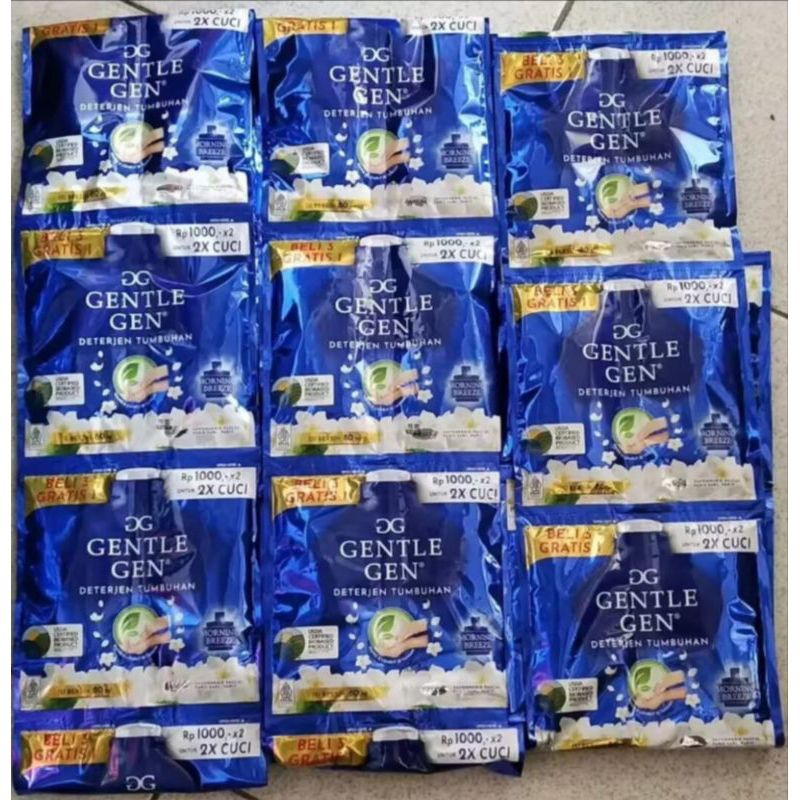 Jual Gentle Gen Cair Detergent 3 Renceng 42 sachet Morning Breeze Biru ...