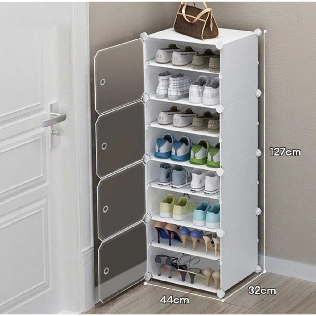 Jual Rak Sepatu Anti Debu 8 Layer Tebal Shoe Rack Portable Serbaguna ...