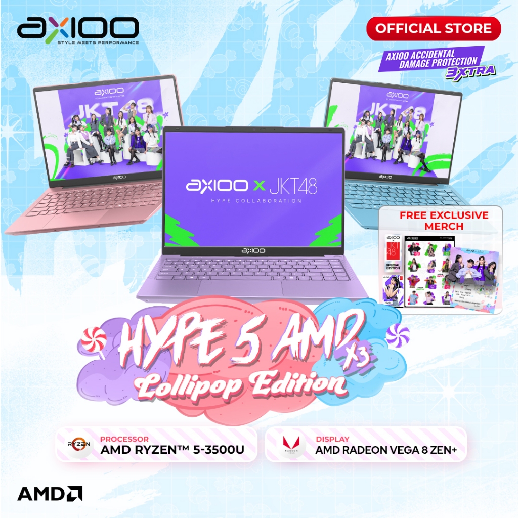 Jual Axioo MyBook Hype 5 AMD X3 Lollipop Edition Ryzen 5-3500U/8GB ...