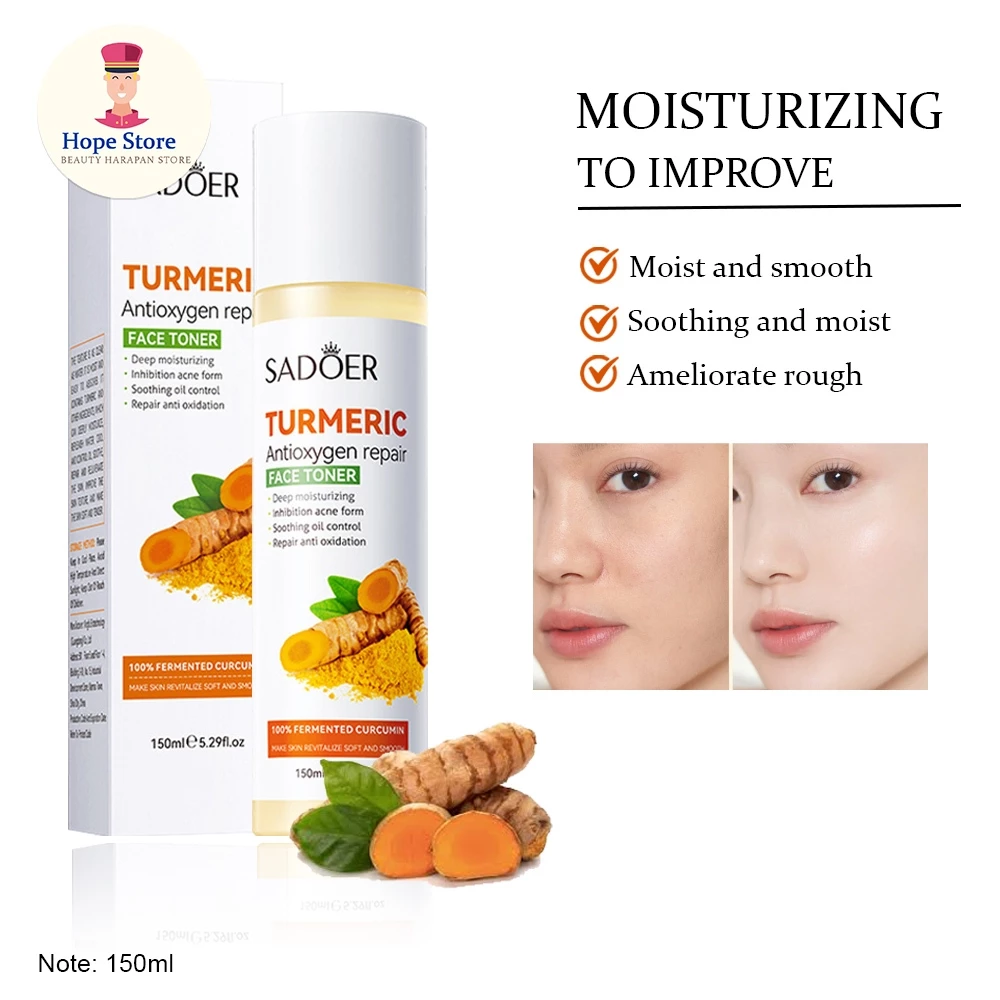 Sadoer Toner Turmeric - Toner Wajah Mencerahkan Kulit Kusam Glowing Anti Aging 150ml | AutoStock