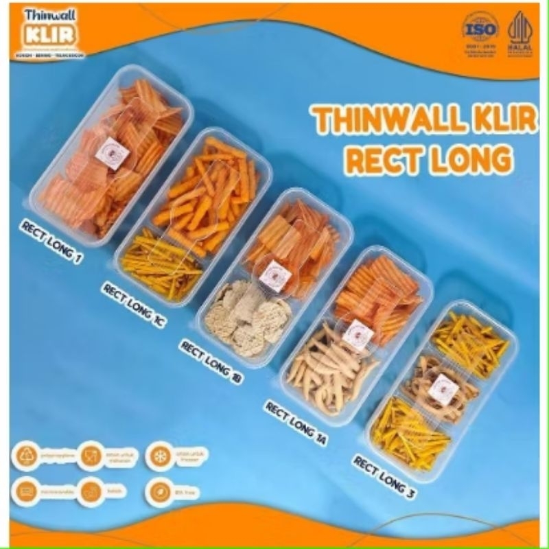 Jual Thinwall Food Container Rectangle Long KLIR 750ml/Kotak makan ...