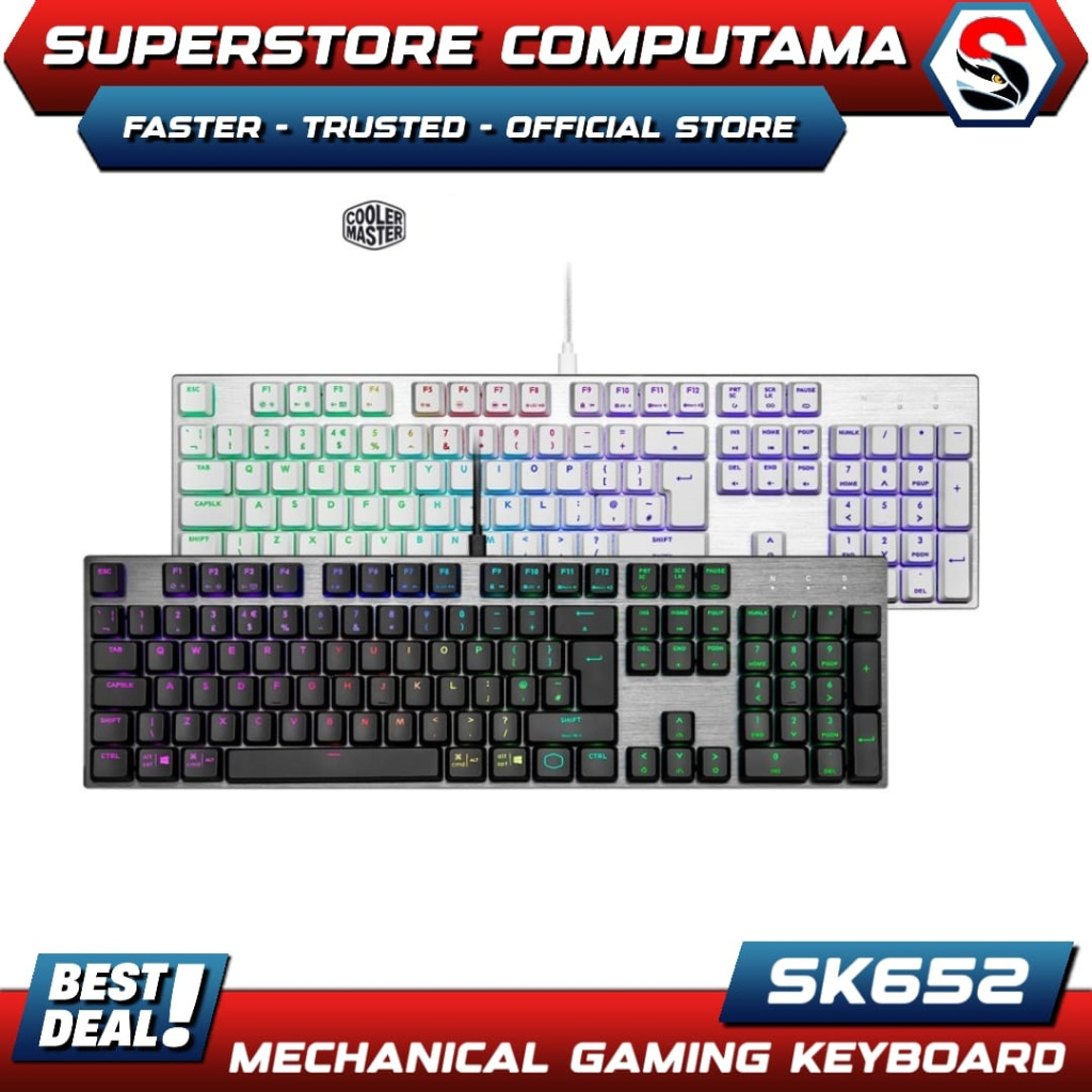 Tastiera Meccanica Cooler Master SK652 Full Size | Tasti Piatti RGB, Switch Rossi, Layout FR, Per PC/Mac