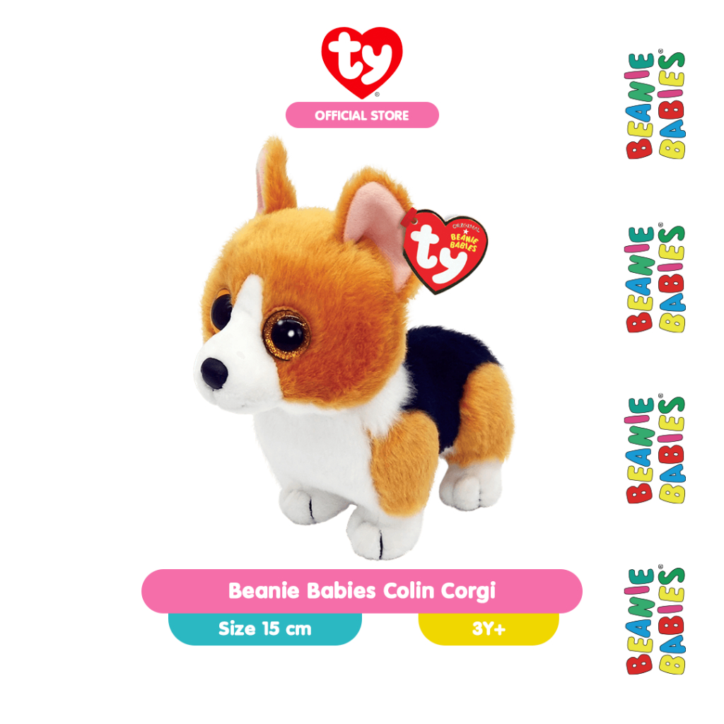 Jual TY Beanie Babies Show Dog Series Boneka Anjing Corgi Husky Reguler 15 cm Shopee Indonesia