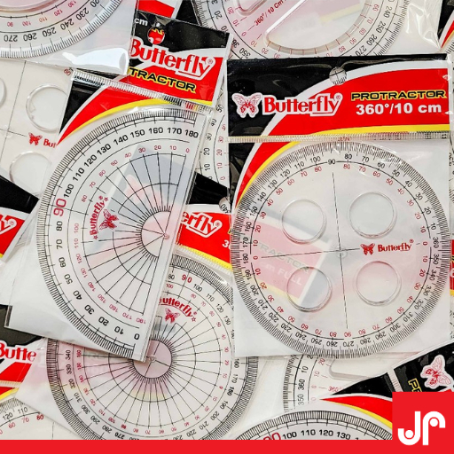 Jual BUTTERFLY PROTRACTOR 180/360 DERAJAT / PENGGARIS BUSUR 10CM 12CM ...