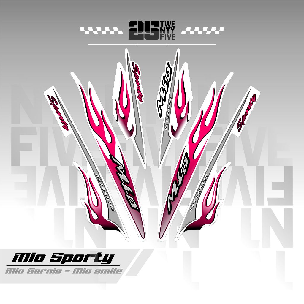 Jual STRIPING MIO SPORTY API/VARIASI 1/DASAR PUTIH/STIKER MIO SPORTY ...