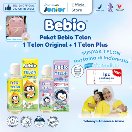 Paket 2 Bebio Minyak Telon Ceramide Mix (1 Bebio Telon Ceramide Original 60ml + 1 BebioTelon Ceramide Plus 60ml FREE GANTUNGAN) Paket 2 Bebio Minyak Telon Ceramide Mix (1 Bebio Telon Ceramide Original 60ml + 1 BebioTelon Ceramide Plus 60ml FREE GANTUNGAN)