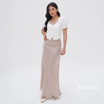 ELAVOZ Lisa Silk Long Skirt Bawahan Wanita Rok Wanita Rok Satin