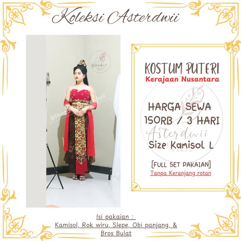 Jual SEWA ATAU RENTAL Kostum Puteri Nusantara Pakaian Jawa Kuno Pada ...