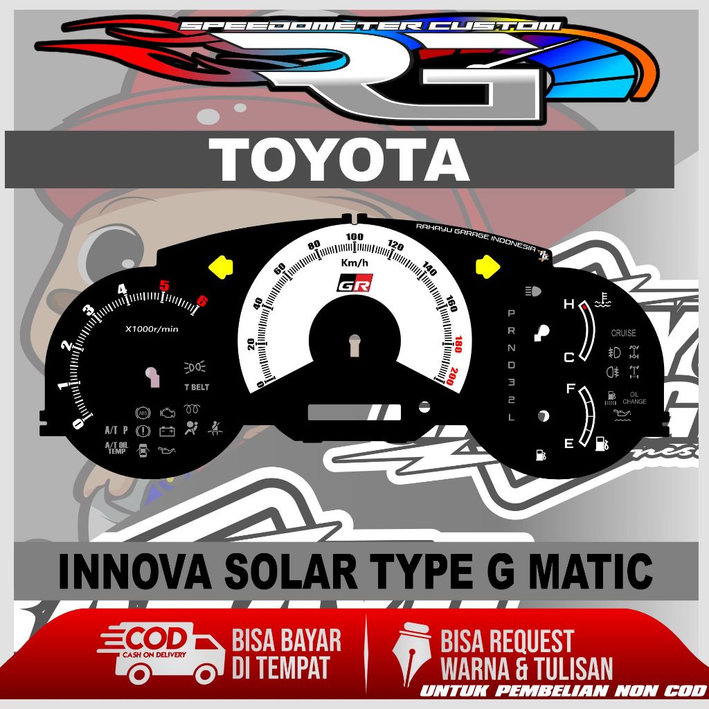 Jual papan speedometer custom innova old solar type g manual dan matic ...