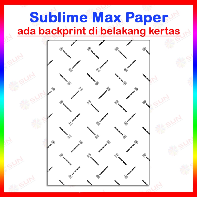 Jual Kertas Sablon Sublim Transfer Paper A4 / A3 / F4 - SUN SUBLIME MAX ...