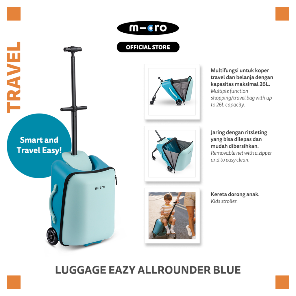Jual [HADIAH GRATIS] Micro Luggage Eazy All Rounder Pink and Blue ...