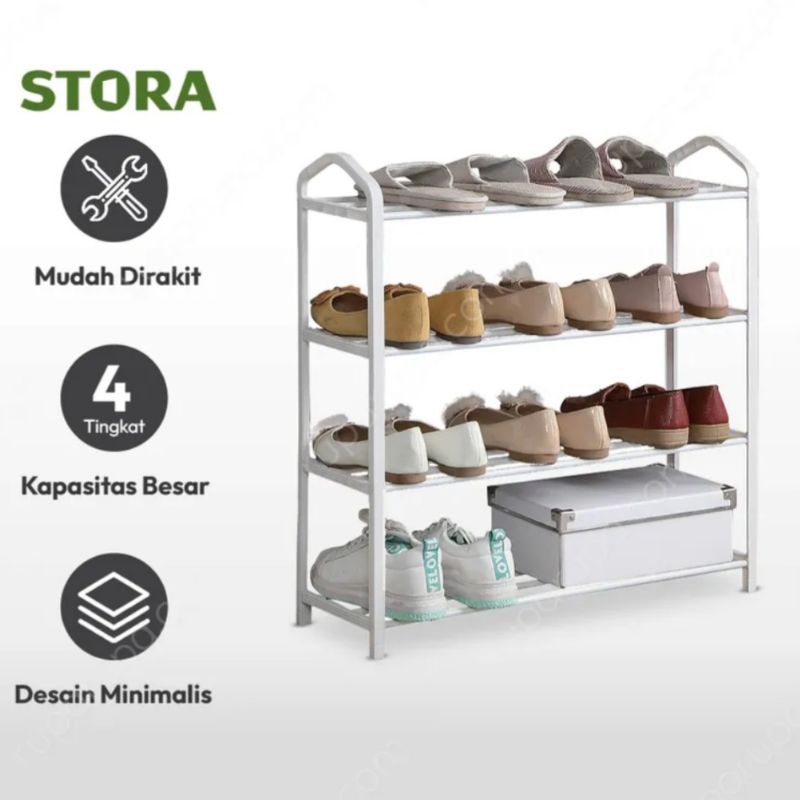 Jual Stora Shoe Rack 4 Layer Rak Sepatu 4 Tingkat Bahan Plastik ...