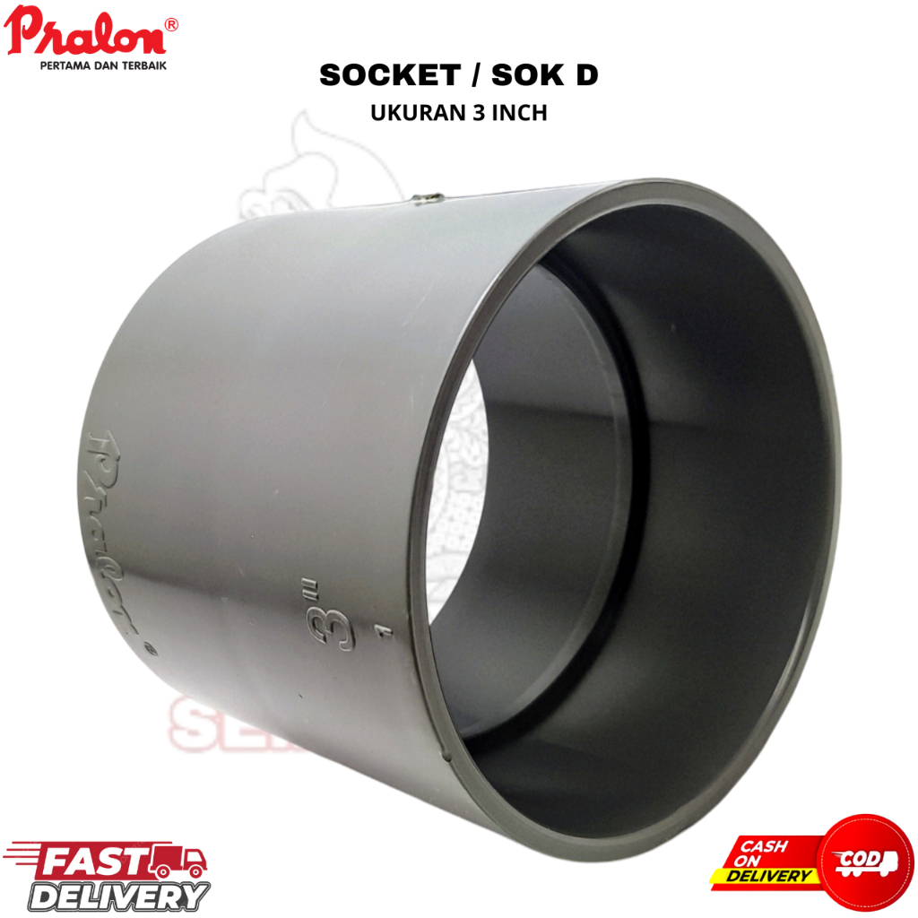 Jual socket sok 3''in sambungan pipa pvc merek pralon bahan tebal ...