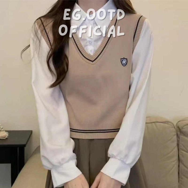 Jual [EG.ootd] - 051 Rompi Rajut Wanita Korean Style Fashion V-Neck ...