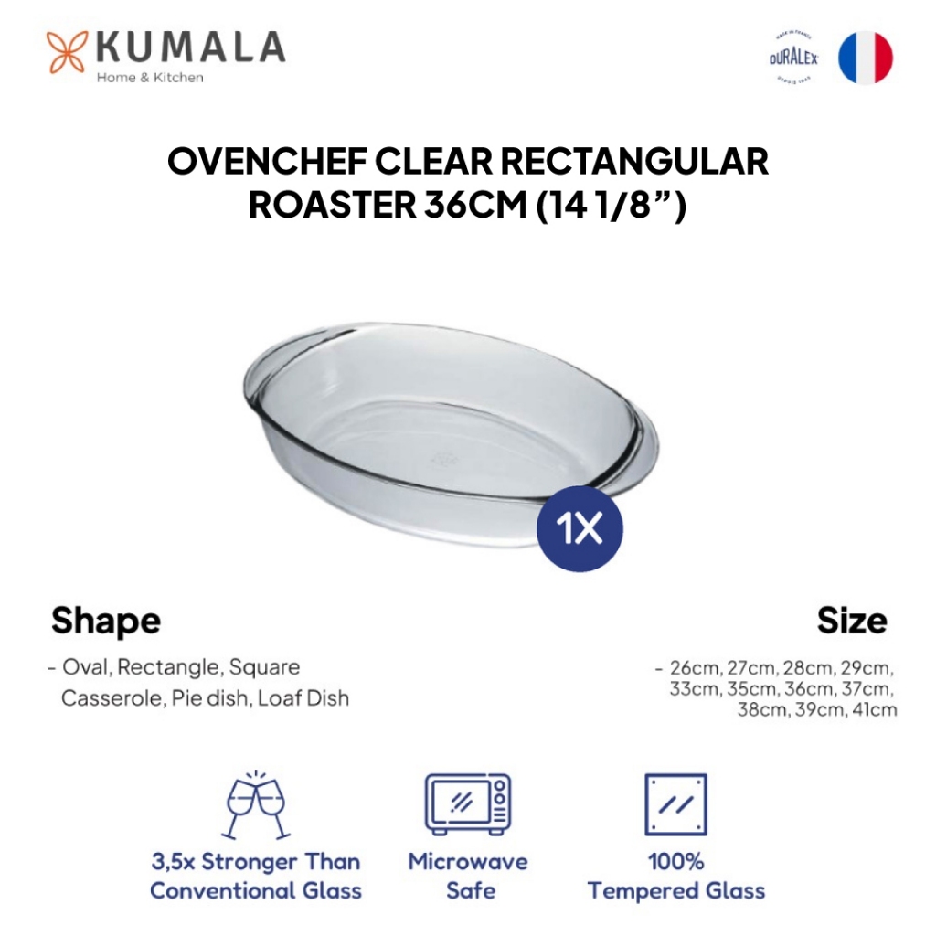 Jual DURALEX OVENCHEF Wadah Mangkuk Kaca Tahan Panas Oven Dish