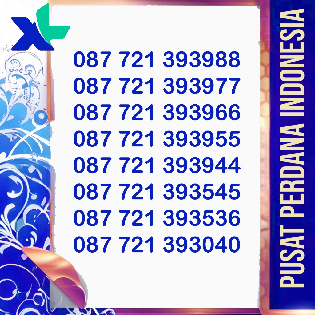 Jual kartu Xl nomor cantik varian angka rapi menarik dan mudah di ingat ...