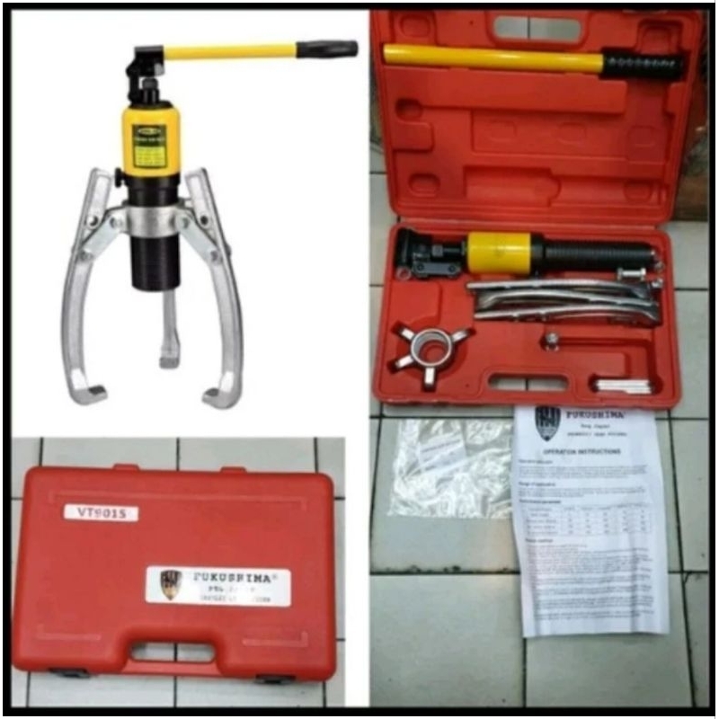 FLROHA 10 Ton Hydraulic Gear Puller Kit, Wheel Bearing Pulling Separator 3 Jaw Puller Vertically Horizontally W Case Heavy Duty Mechanical Repair