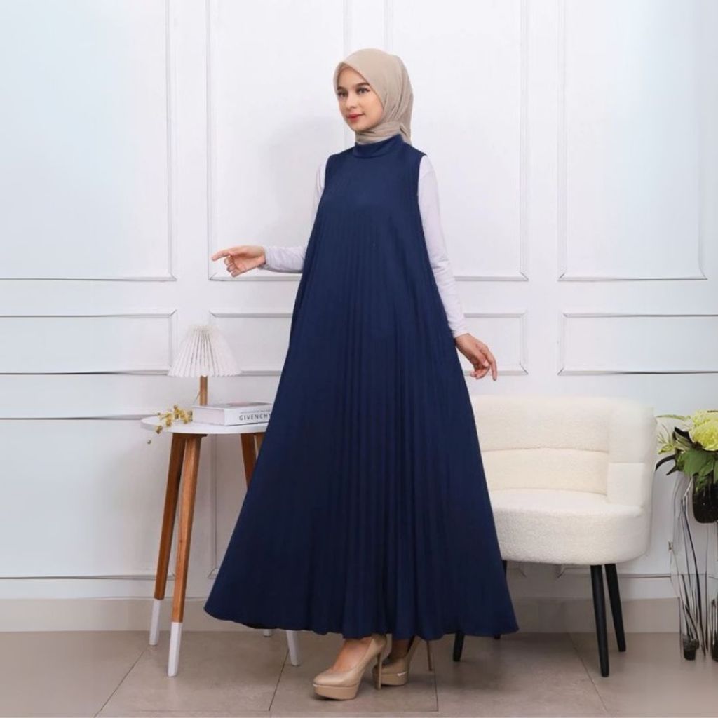 Jual wuwus.id - Gamis Plisket Tanpa Lengan Model Inner Dress Maxi ...