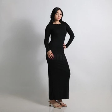Arisha DRESS KNIT RIB Fashion Arisha Casual Long Dress Wanita