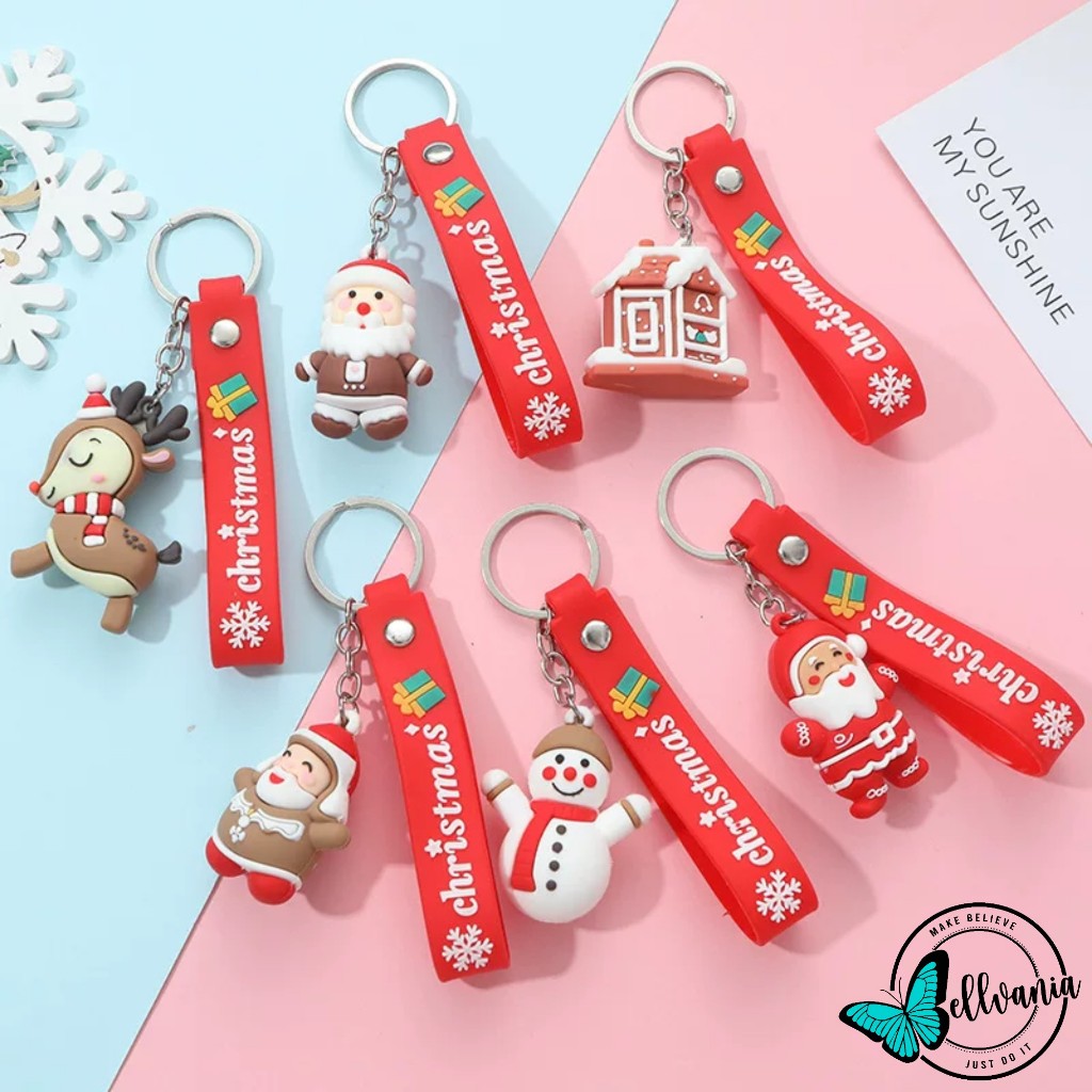 Jual Gantungan Kunci Lucu Karakter Natal Keychain Merry Christmas 3D ...