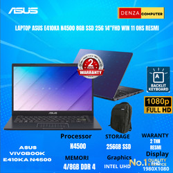 laptop ASUS VIVOBOOK GO 14 E410KA N4500 RAM 4GB / 8GB 512GB SSD WIN11 OHS 14" FHD BACKLIT  RESMI