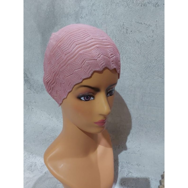 Jual Ciput Rajut Nini Antem Zigzag Daleman Inner Kredung Hijab /Penutup ...