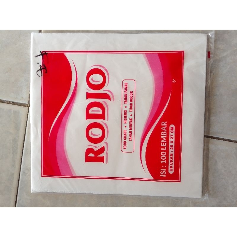 Jual Kertas Nasi putih/pembungkus nasi anti lengket cap Rodjo | Shopee ...
