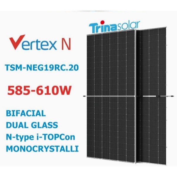 Jual TRINA VERTEX N 595wp Bifacial N-Type Monocrystaline Solar Panel ...