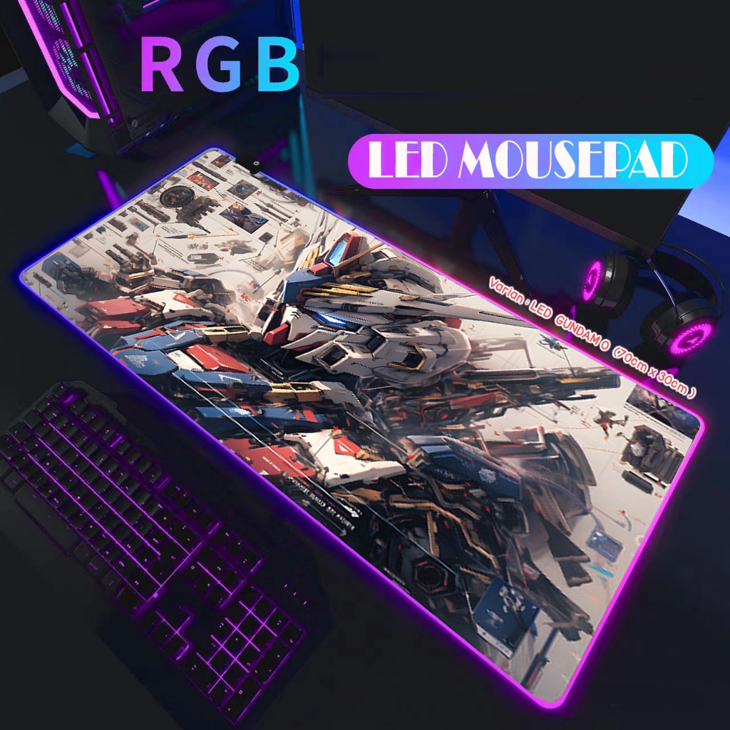 Jual Alas Mouse RGB Warna-warni Bercahaya LED Mousepad Gamer Antiselip ...