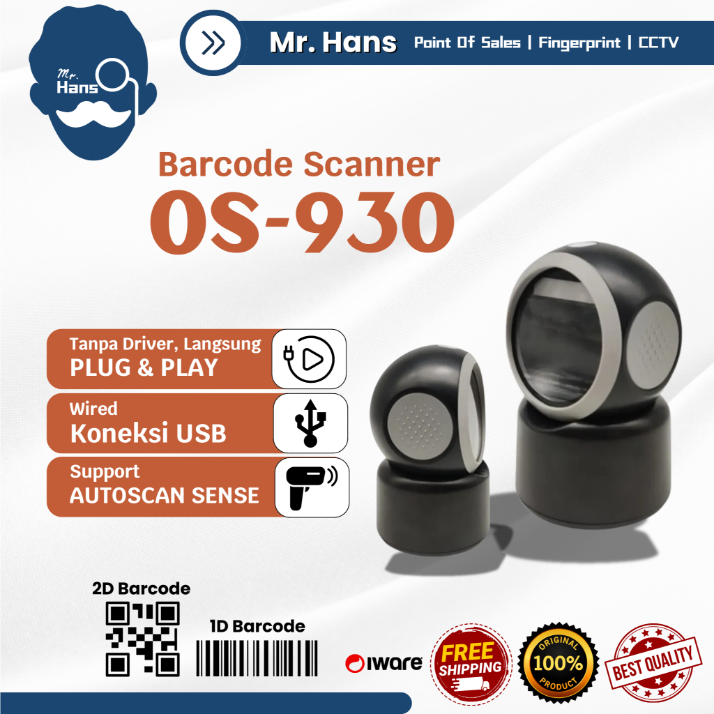 Jual Iware Barcode Scanner Iware Omni D Os Usb Shopee Indonesia